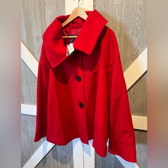390. NWT Lane Bryant Red Peacoat 18/20 2X MSRP $190 - Picture 2 of 5